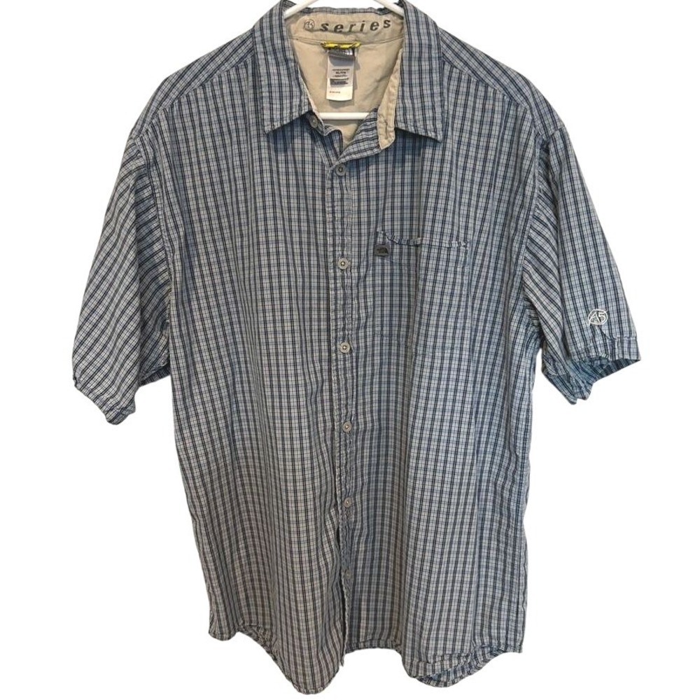 The North Face A5 Series Shirt XL Men's Blue Plaid Short Sleeve Button Down - Picture 1 of 4
